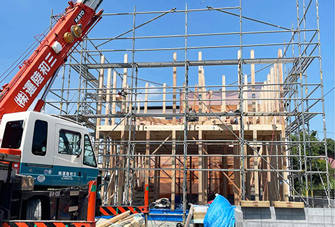 【地鎮祭・上棟】8/1(木)徳島市M様邸の上棟を行いました