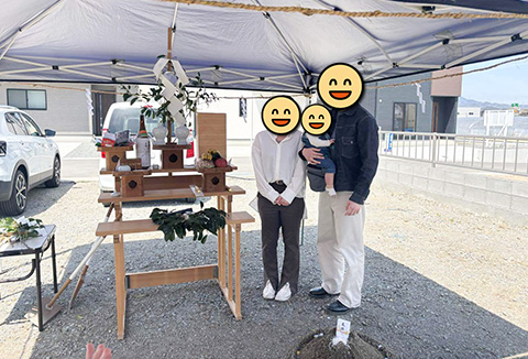 【地鎮祭・上棟】4/12(土)北島町B様邸の地鎮祭を執り行いました