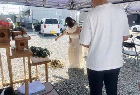 【地鎮祭・上棟】8/29(金) 徳島市O様邸の地鎮祭を執り行いました