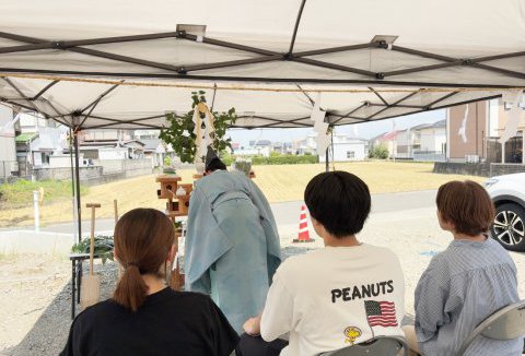 【地鎮祭・上棟】8/29(金) 徳島市T様邸の地鎮祭を執り行いました