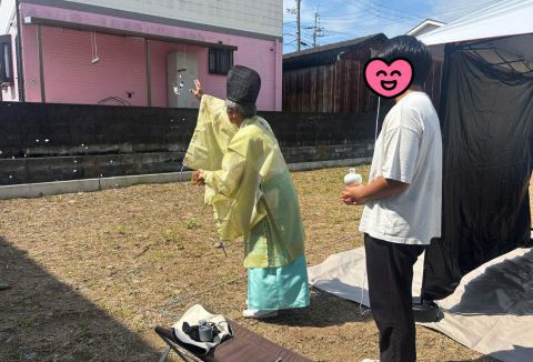 【地鎮祭・上棟】9/8(月) 阿南市S様邸の地鎮祭を執り行いました