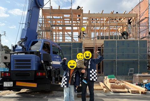 【地鎮祭・上棟】1/27(火) 徳島市O様邸の上棟を行いました