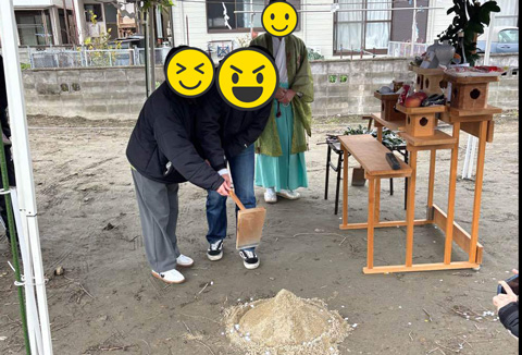 【地鎮祭・上棟】2/11(水) 鳴門市T様邸の地鎮祭を執り行いました
