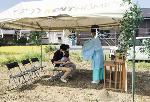 【地鎮祭・上棟】8/25(木)徳島市S様邸の地鎮祭を執り行いました