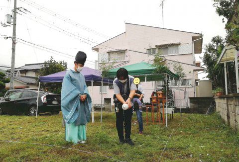 【地鎮祭・上棟】9/23(金)石井町Y様邸の地鎮祭を執り行いました