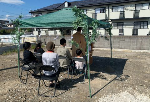【地鎮祭・上棟】10/16(日)徳島市K様邸の地鎮祭を執り行いました
