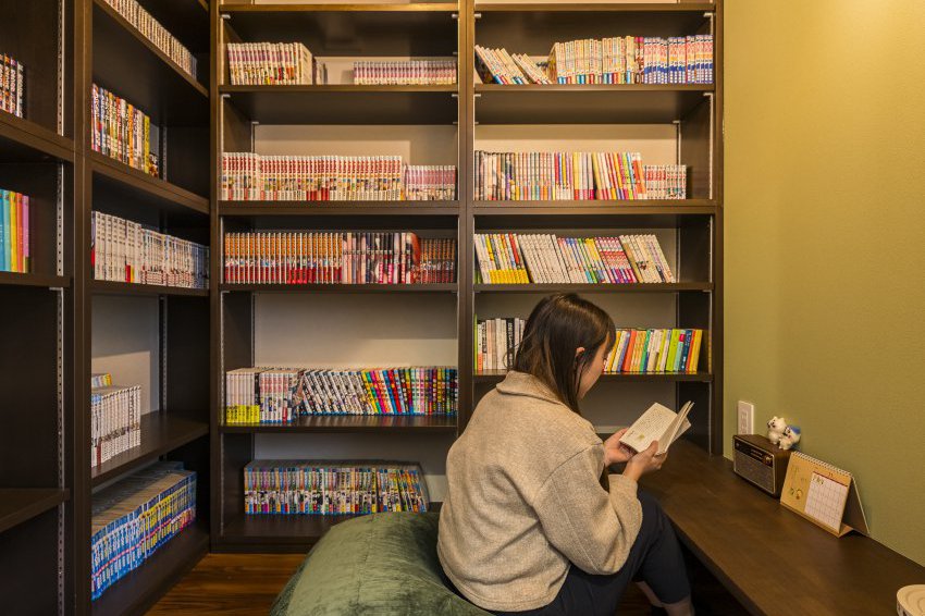 ここに居るだけで落ち着く、こだわり図書館のある家
