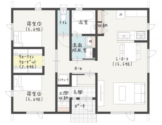 大人気なウォークインクローゼットのある平屋