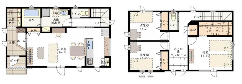 広々ウォークインクローゼットでオシャレを楽しめるお家