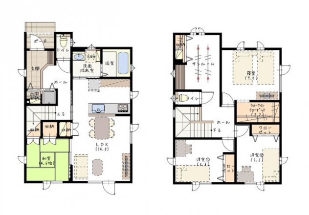 水回りをまとめてサンルームもある家事がラクになるお家