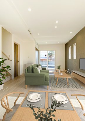 スキップフロアで家族とつながるお家