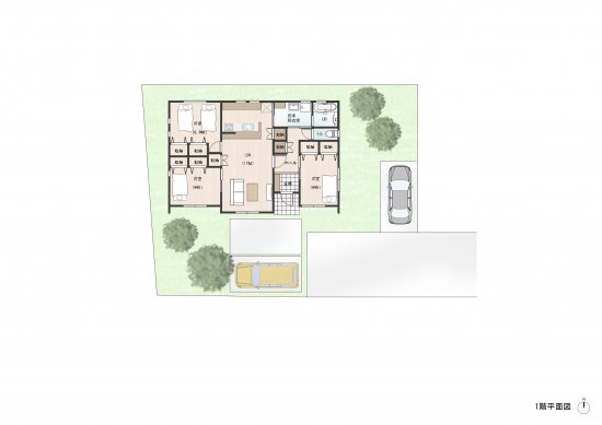 ゆったりとした洋室で落ち着いた時間を楽しむ平屋の住まい