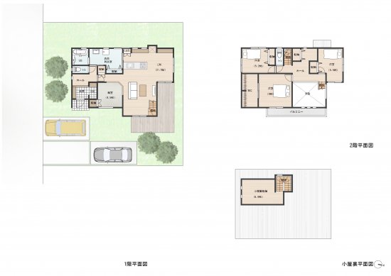 大きな吹き抜けで明るいLDKがある住まい