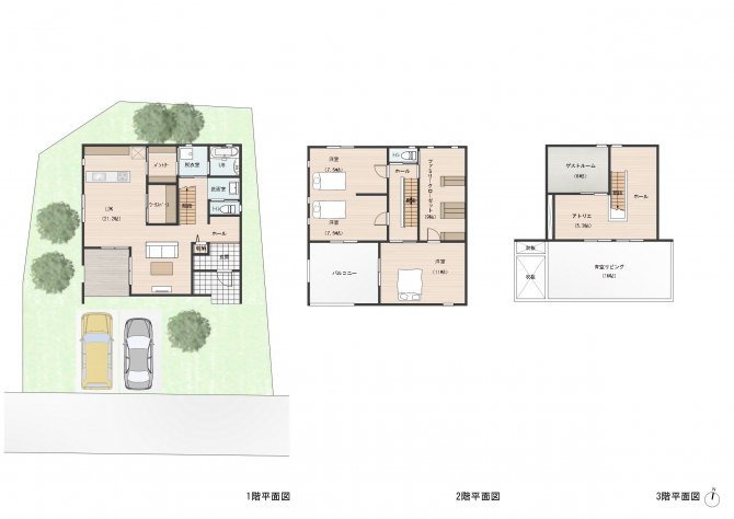注文住宅ならではのこだわりを詰め込んだ3階建てのお家
