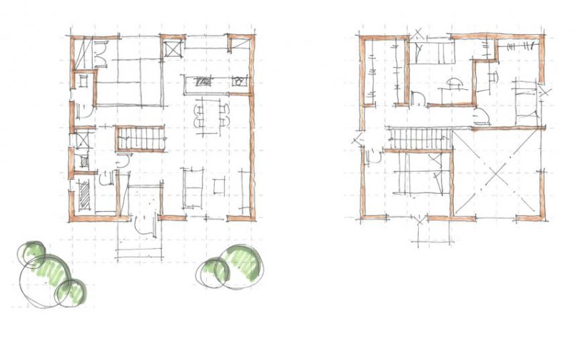 LDKの大きな吹き抜けで開放感のある住まい