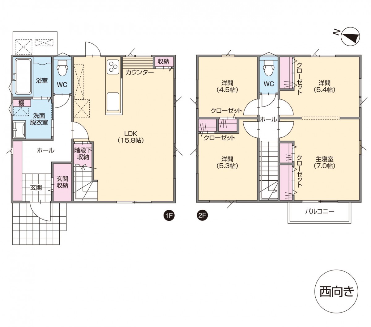 29坪 西向きプラン 29坪 西向きプラン