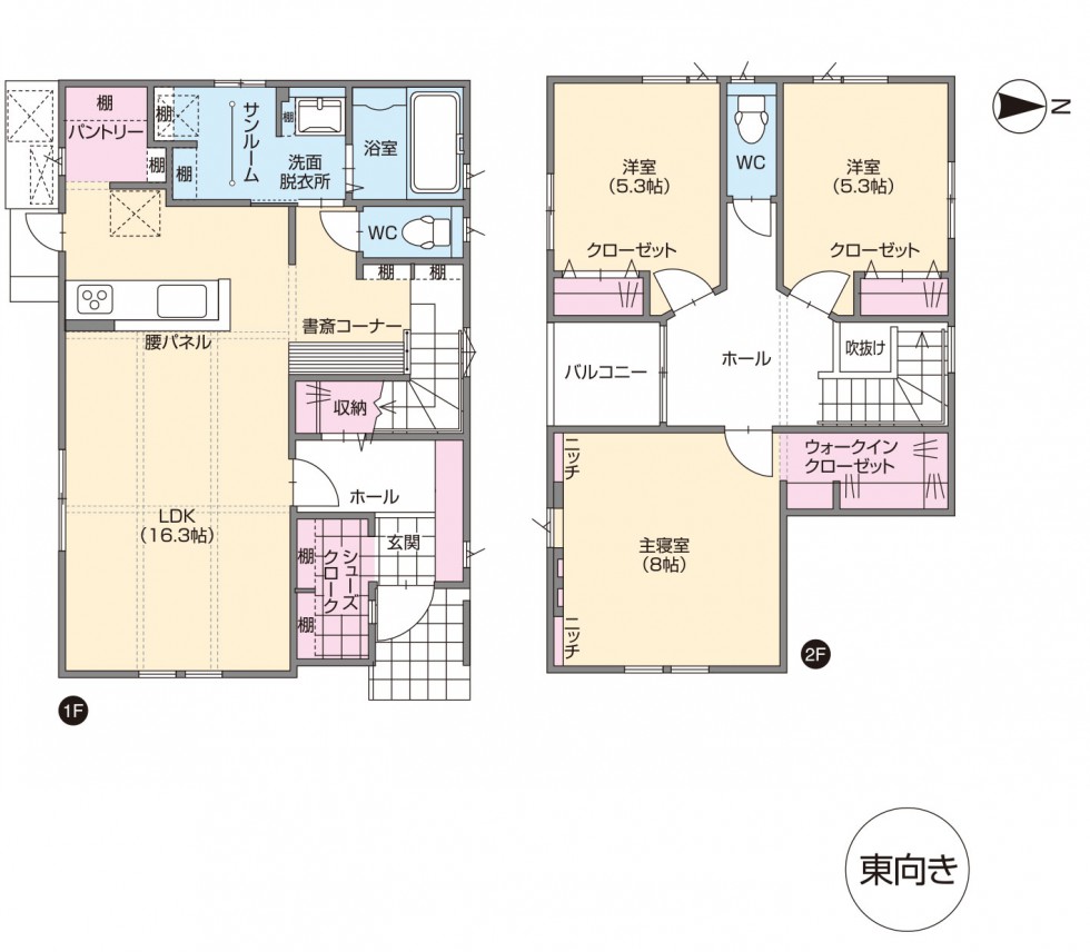 32坪 東向きプラン 32坪 東向きプラン