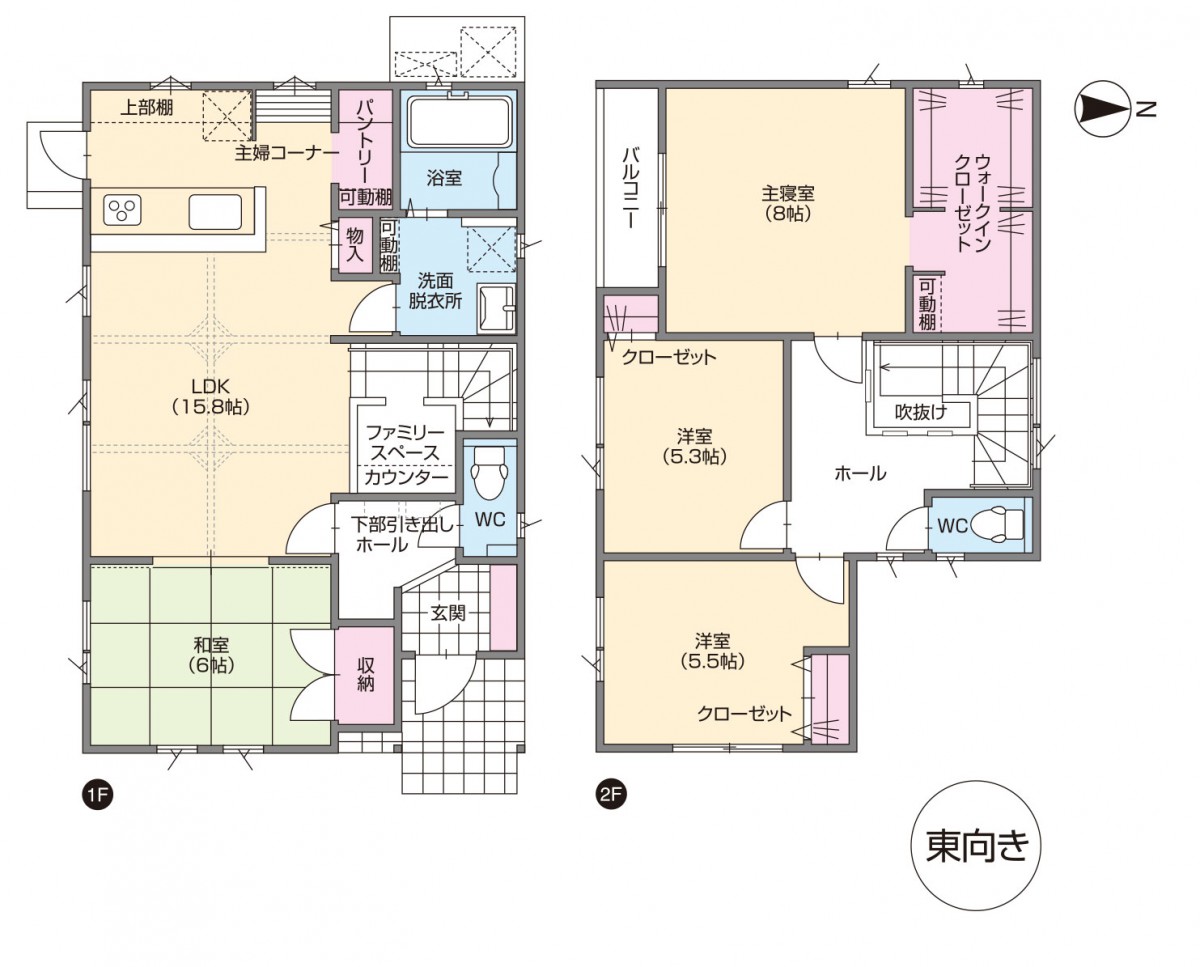 34坪 東向きプラン 34坪 東向きプラン