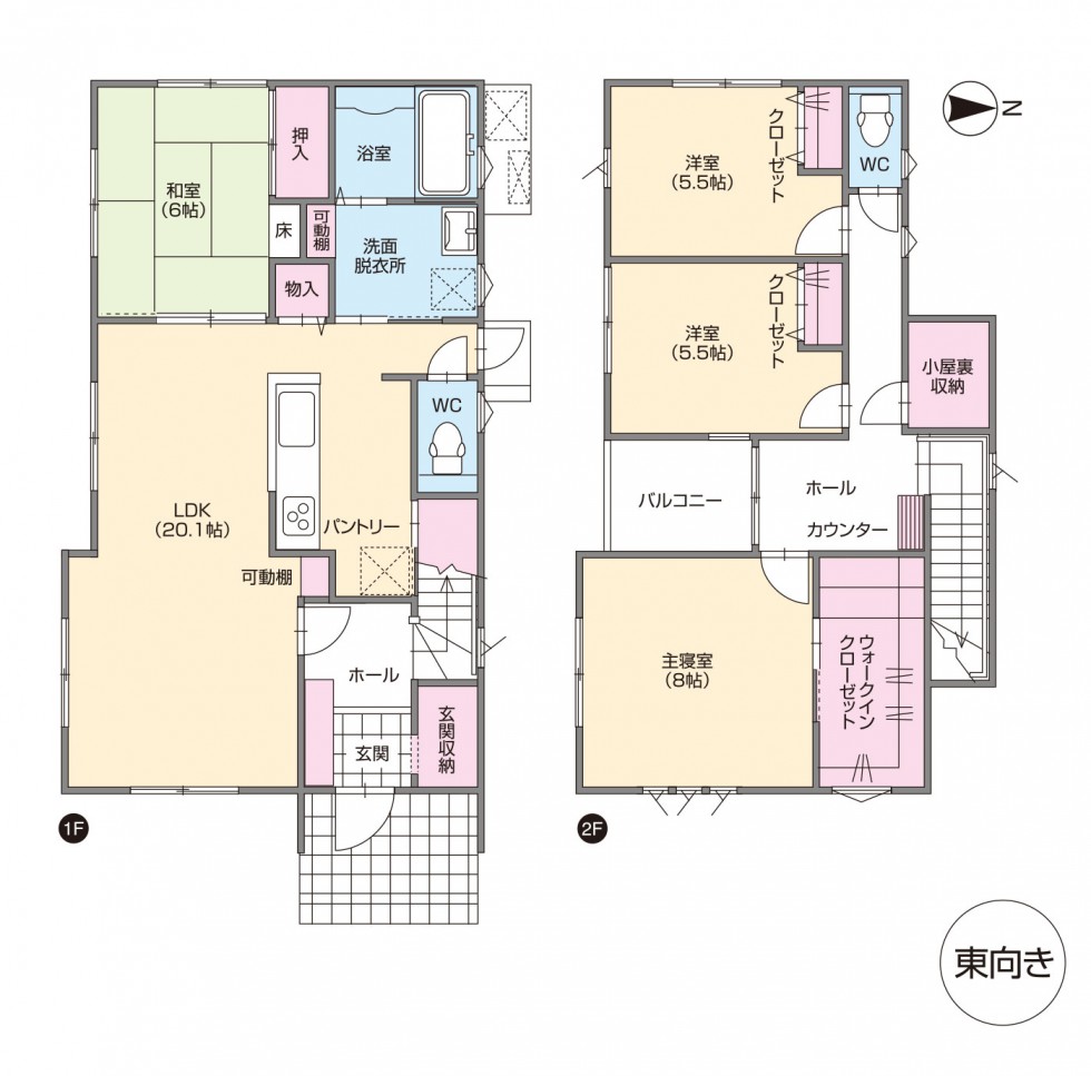 38坪 東向きプラン