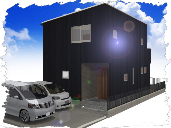 2号棟(28坪プラン)参考外観イメージパース