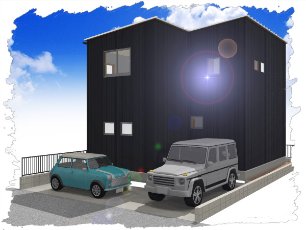 1号棟(26坪プラン)参考外観イメージパース