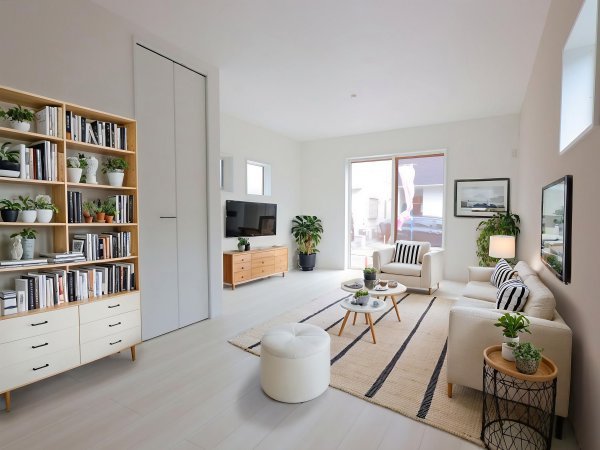 リビングダイニング
※実際の部屋の写真にAIを利用して家具を配置したイメージです。