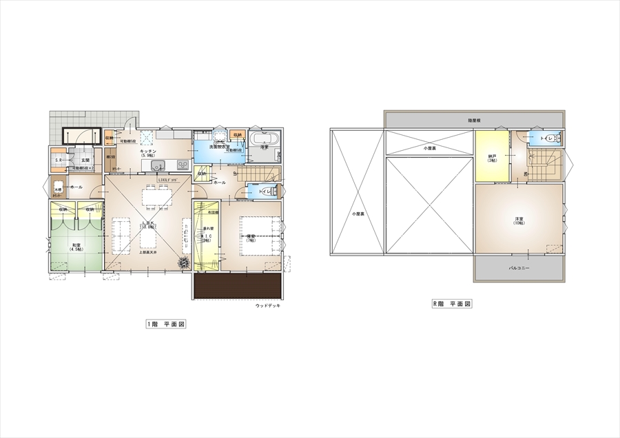 プライベートな部屋はシャットアウトで リビングは吹抜けで大空間 タイコウハウスの注文住宅 豊橋 豊川を中心とした東三河の暮らし彩る上質なデ ザイン注文住宅