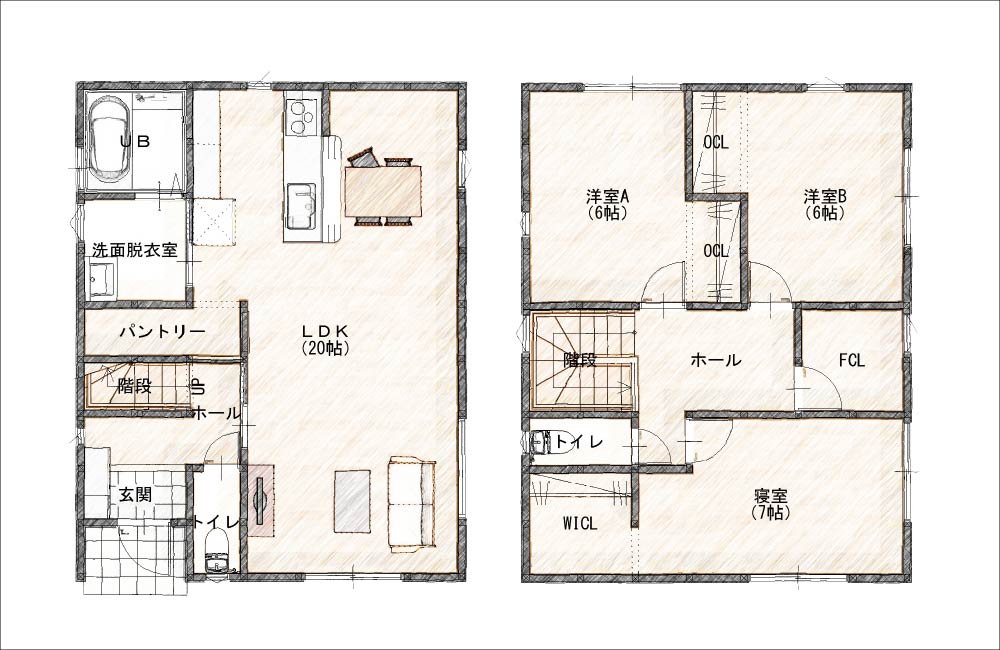 【和木町】和木5丁目（2階建て／3LDK）