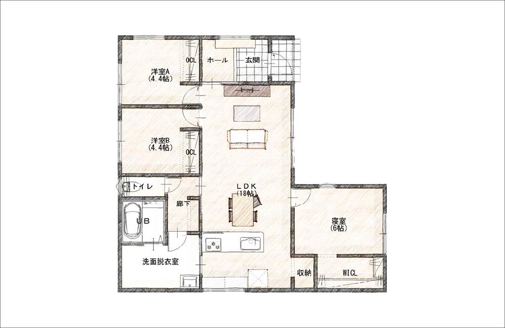【山口市】平井７号地（平屋／3LDK）