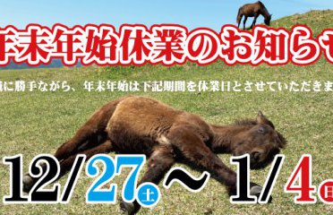 年末年始休業のお知らせ