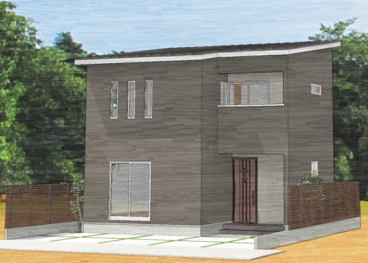 窓のかわいいモダンなお家