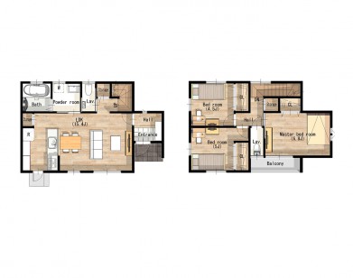 四角い箱型のシンプルなお家