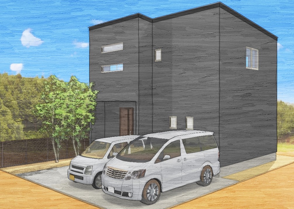 かっこいい黒のシンプルモダンのお家