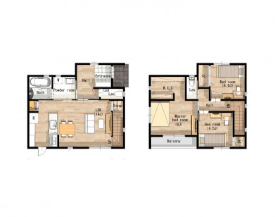 縦長窓のお洒落な白いお家