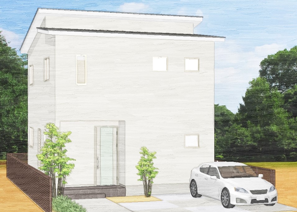 可愛い窓が特徴の収納たっぷりの家