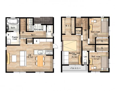 可愛い窓が特徴の収納たっぷりの家