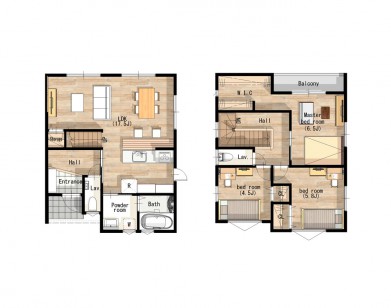カウンターキッチンのあるおしゃれなお家