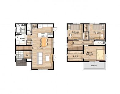 木目がかわいいお家