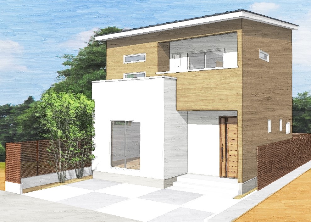 外観の貼り分けがきれいな広々LDKのお家