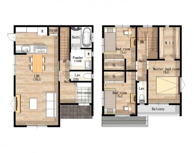 外観の貼り分けがきれいな広々LDKのお家