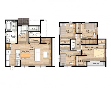 白を基調にした片流れのお家