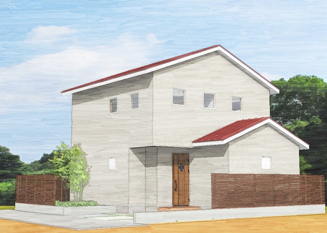 正方形の窓が特徴的なかわいいお家