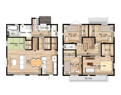 和室続きのリビングで子育てにやさしいお家