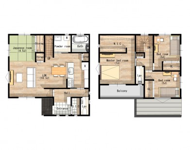 回遊できるキッチンが特徴のモダンシンプルなお家