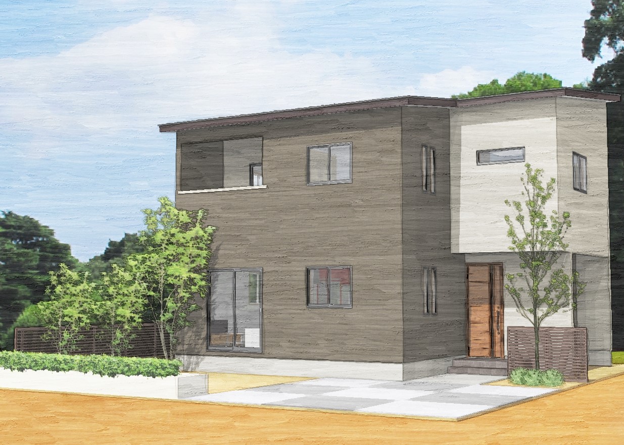 ブラウン＆ホワイトのコントラストがこだわりのお家