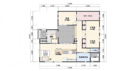 中庭に向かって過ごす和モダン平屋