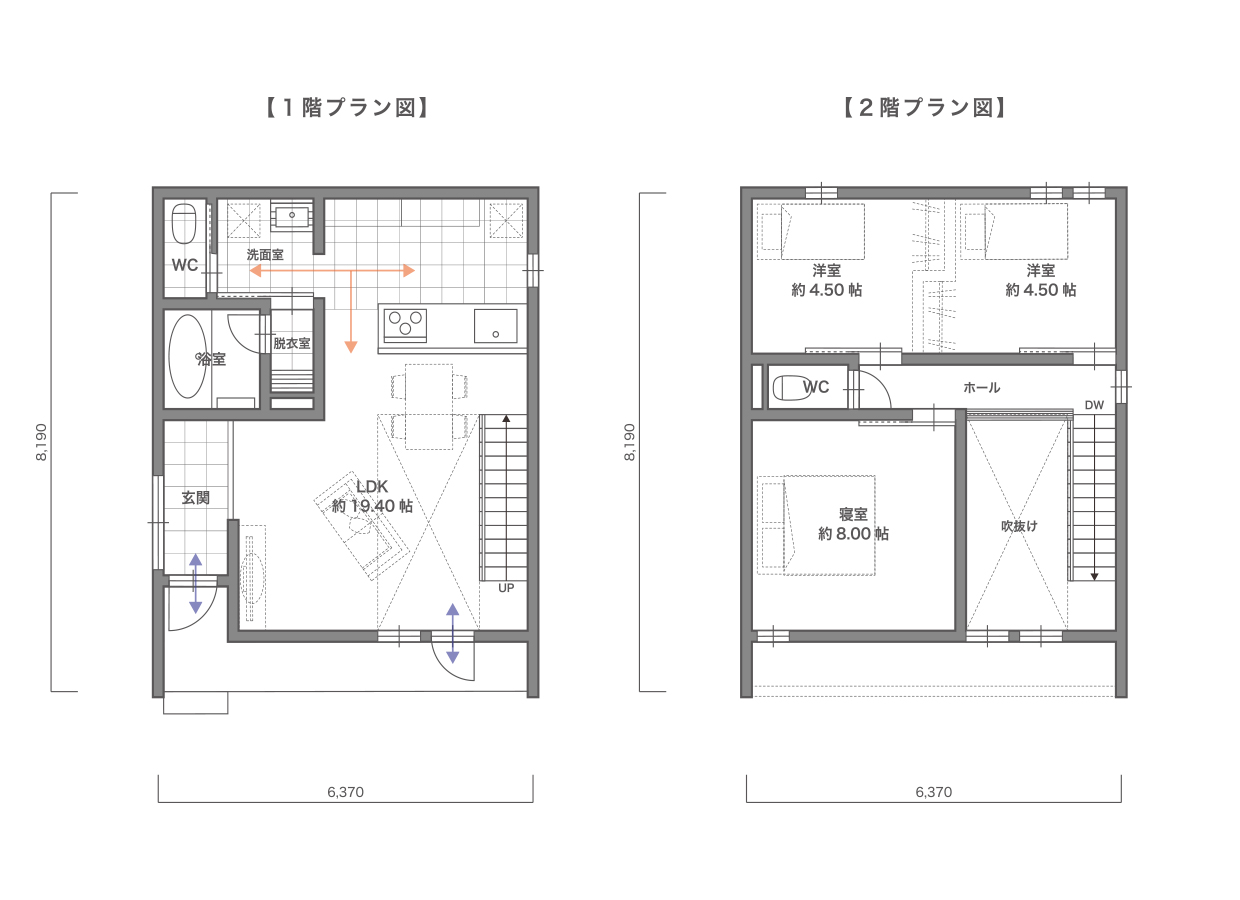 シンプルで使い勝手の良い間取りは可変性も有り、色々な生活スタイルに合わせて変化します。将来を考えたアイデアがあります。