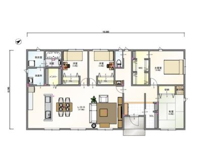 広々パントリー＋WICつきの40坪4LDK平屋