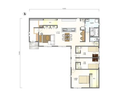 玄関土間から直接収納スペースへ行ける利便性の良い35坪3LDK平屋