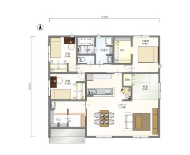 広々LDKと機能的動線32坪4LDK平屋